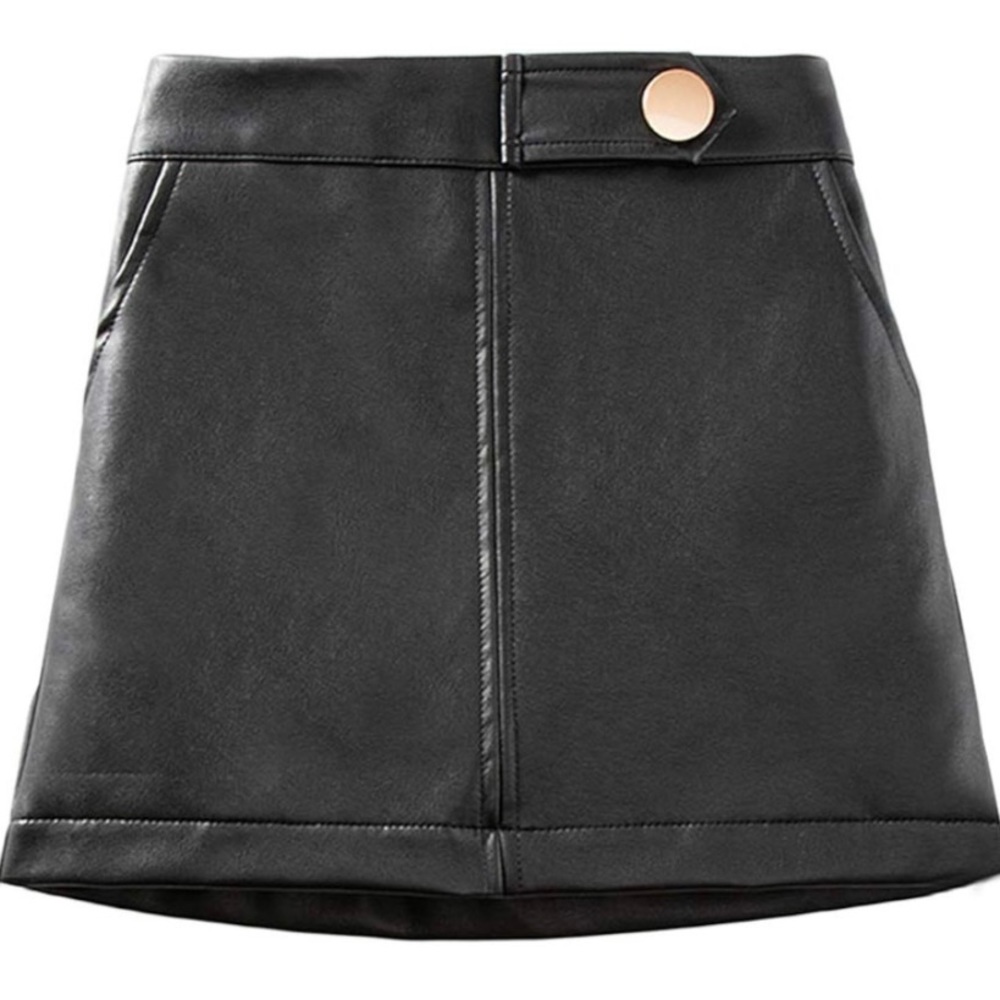 Girls Faux Leather Skirt